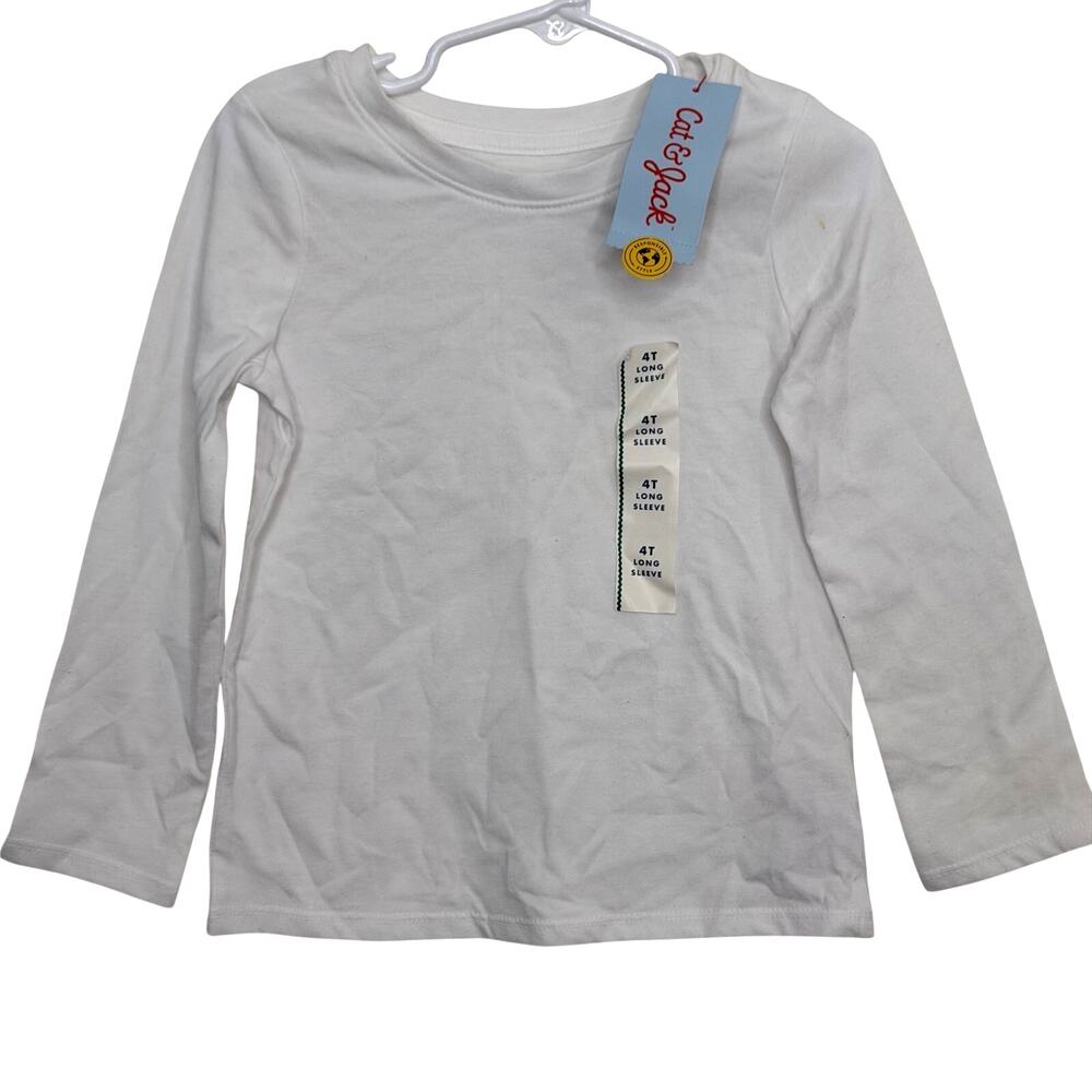 Cat & Jack White Long Sleeve Shirt Size 4T New